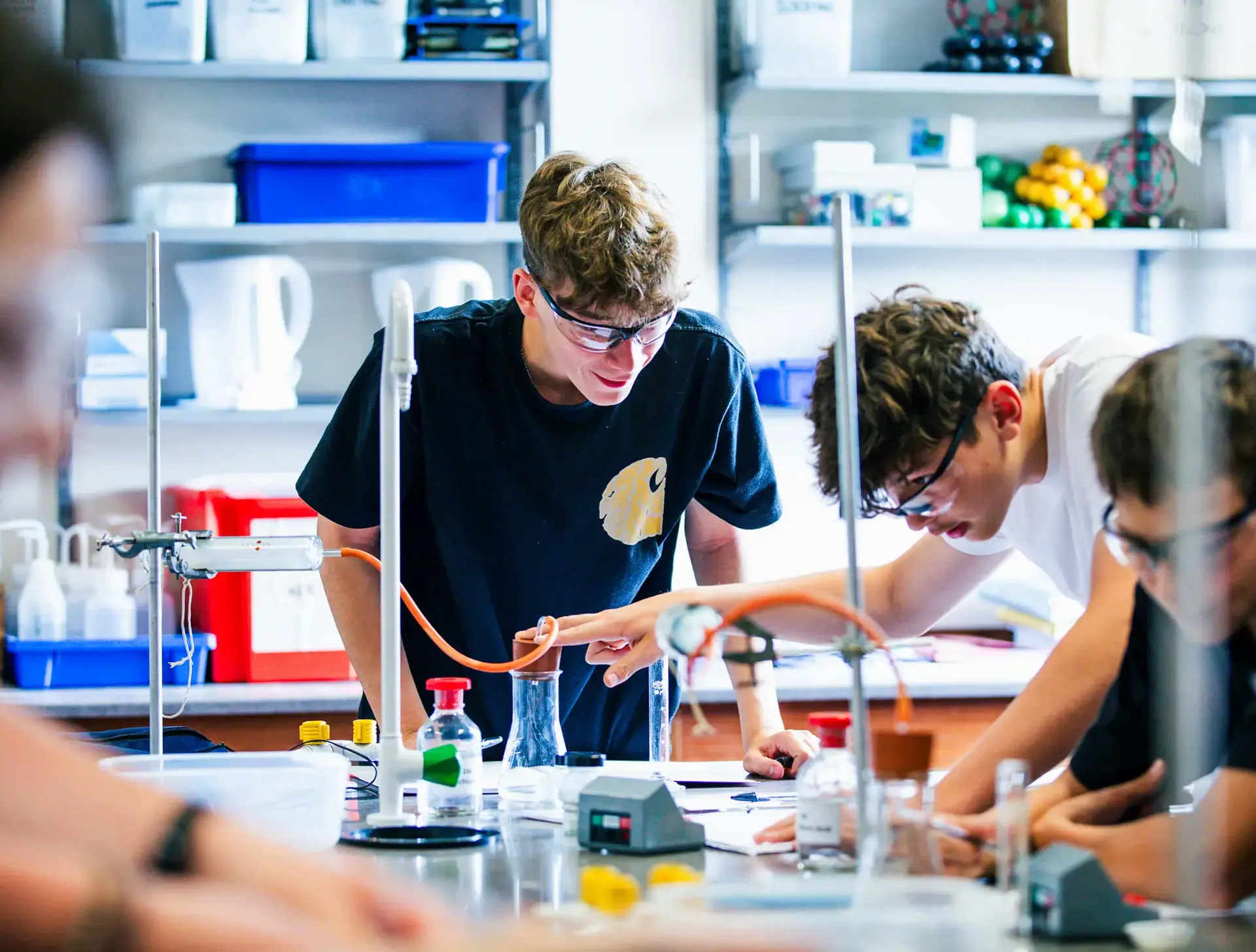 Sixth Form pupils in science class at St Chris