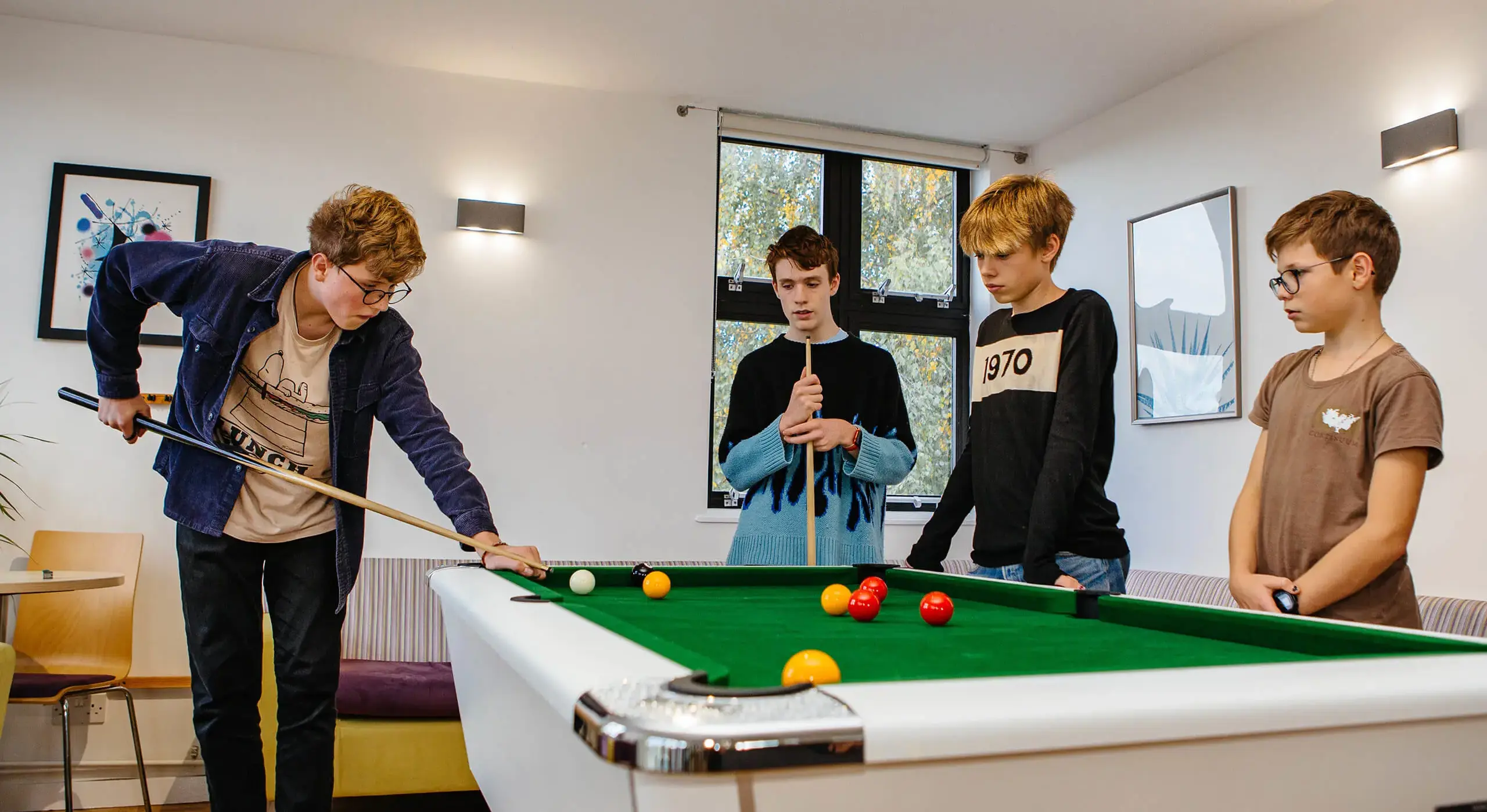 Boarders playing pool at St Chris