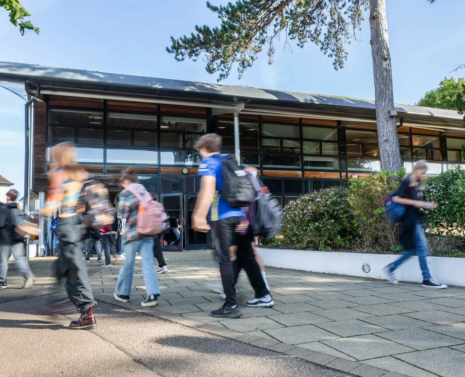 Students walking in the school ground